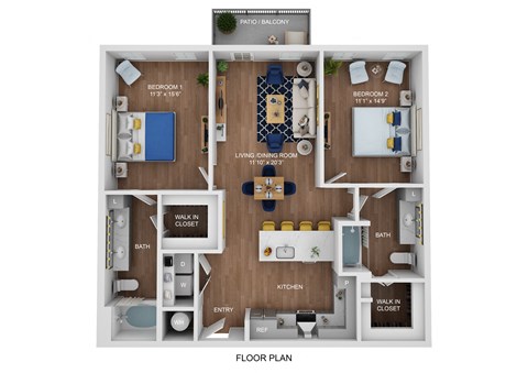 a 1 bedroom floor plan